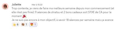 Je viens de faire ma meilleure semaine depuis mon commencement